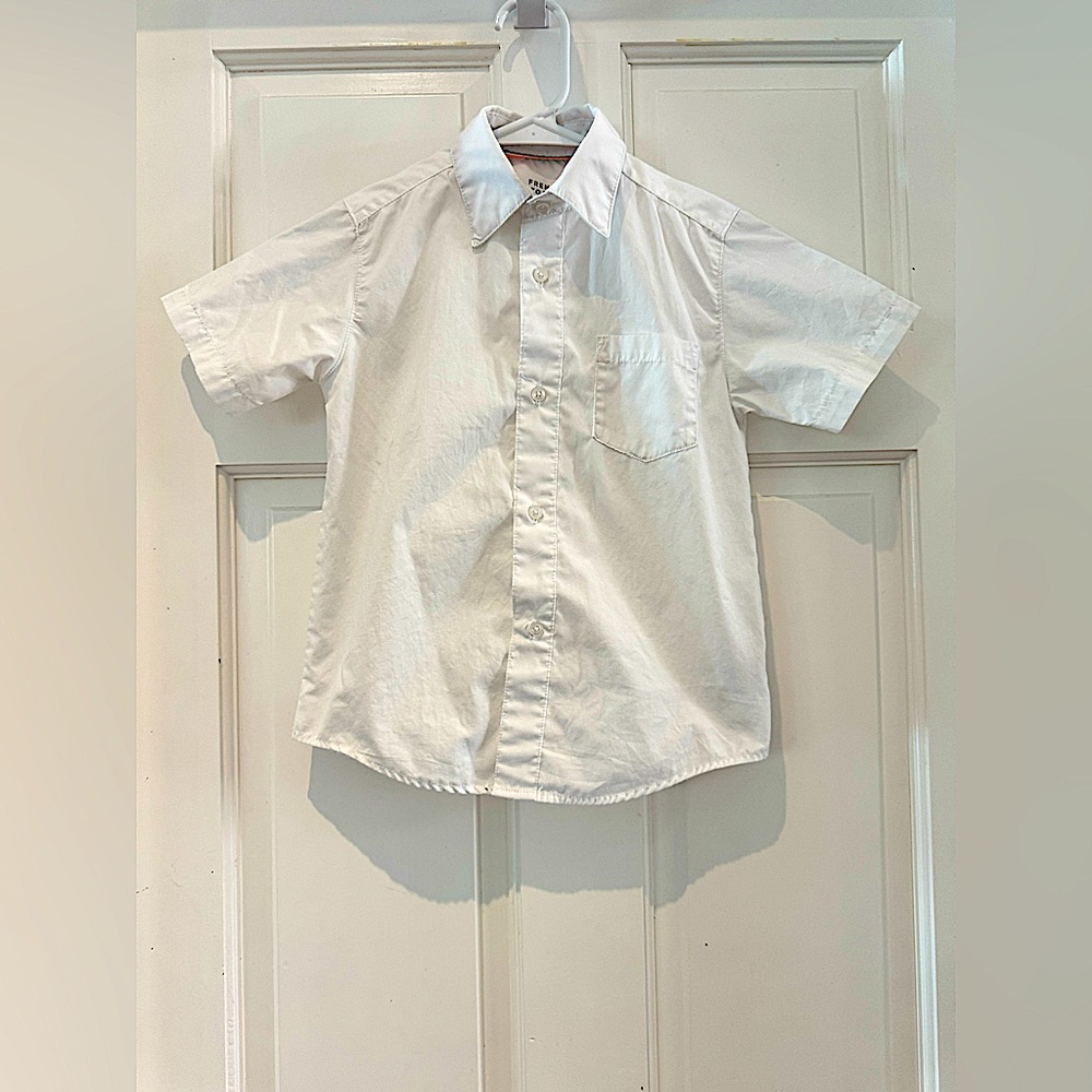 French Toast Bundle of 3 Boys' Short Sleeve Classic Poplin Dress Shirt - White - Picture 10 of 16